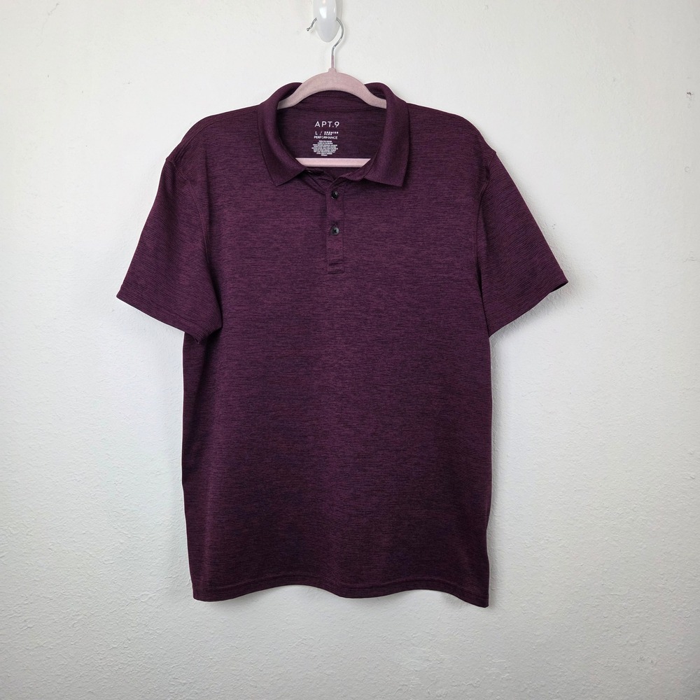 Apt. 9 Mens Premier Flex Performance Polo Shirt Large‎ Vibrant Berry MA01K206RN
